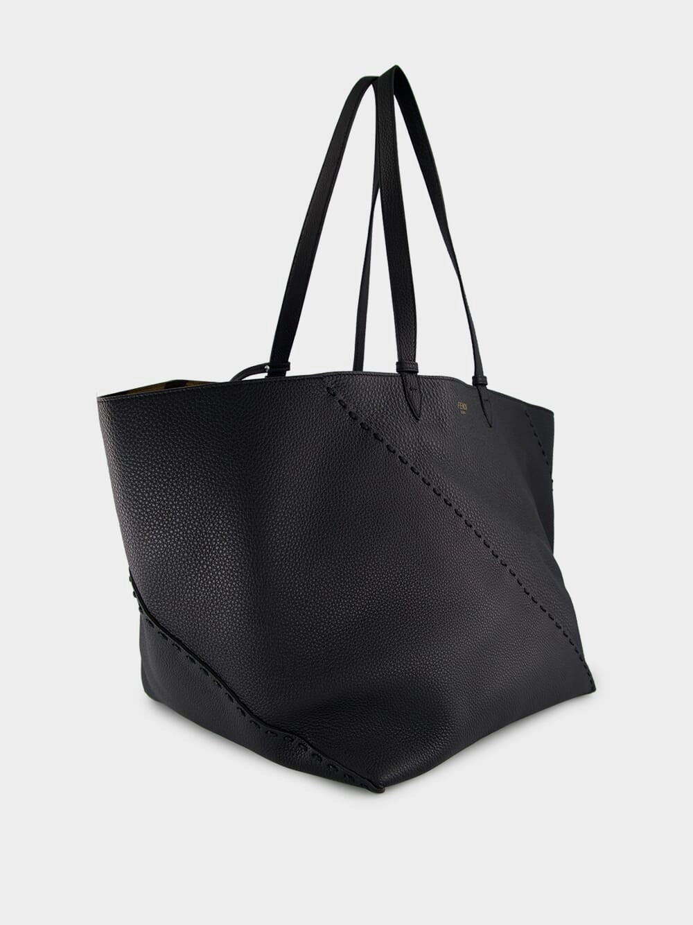 Black Selleria Diagonal Shopper Large