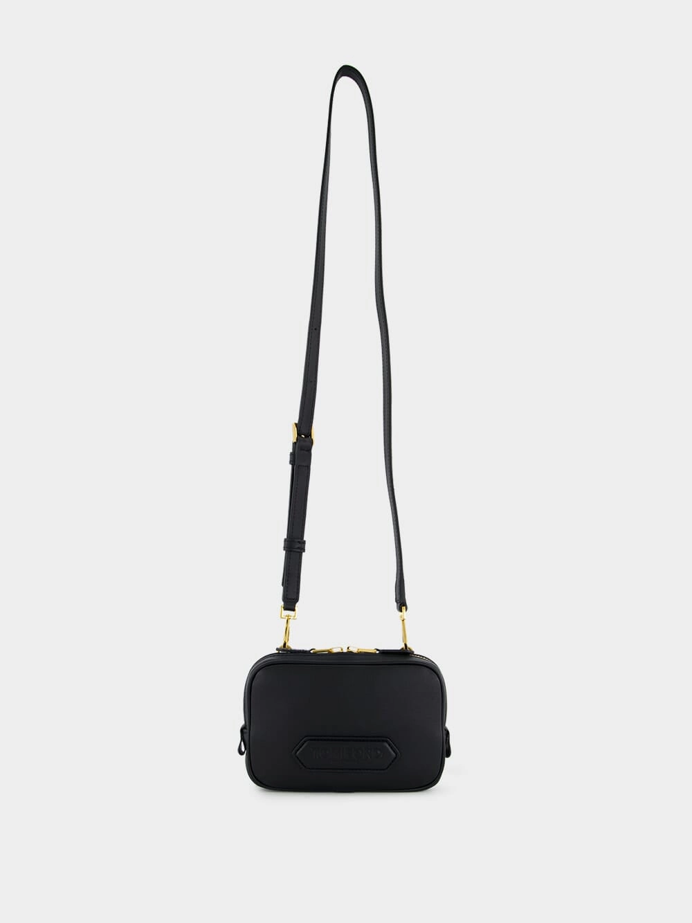 Black Small Crossbody Pouch in Smooth Leather