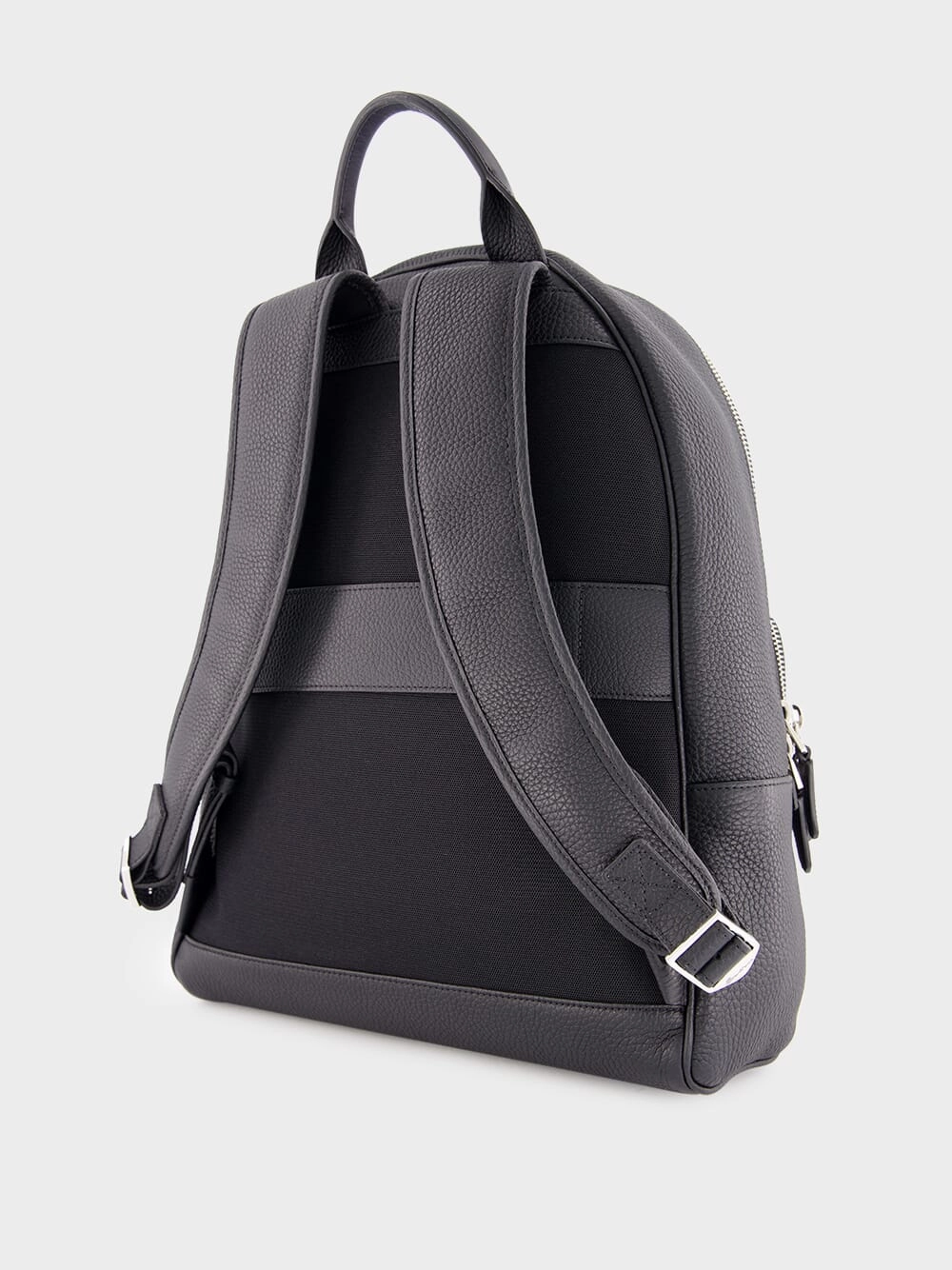 Black Tumbled Leather Backpack
