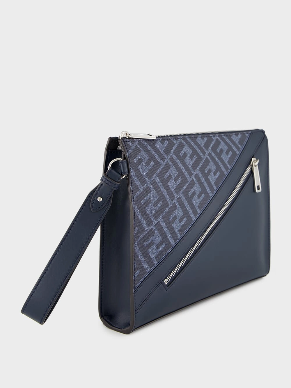 Blue Diagonal Flat Pouch