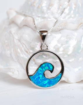 Blue Opal Pendant ~ Sterling Silver 925 ~SMP031