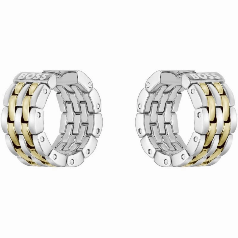 Boss Jewellery Ladies Isla Two Tone Hoop Earrings 1580531
