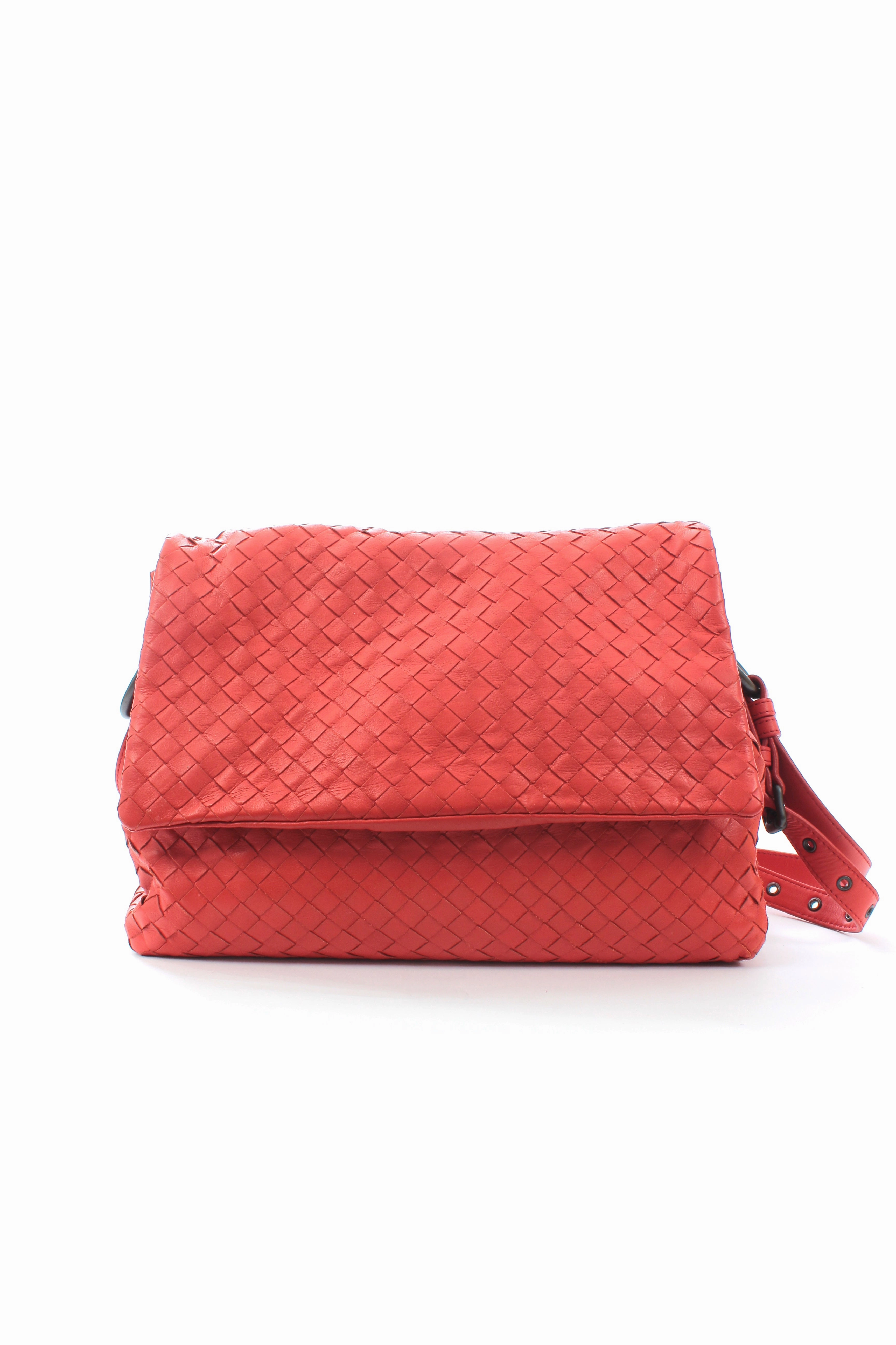 Bottega Veneta Intrecciato Leather Flap Shoulder Bag