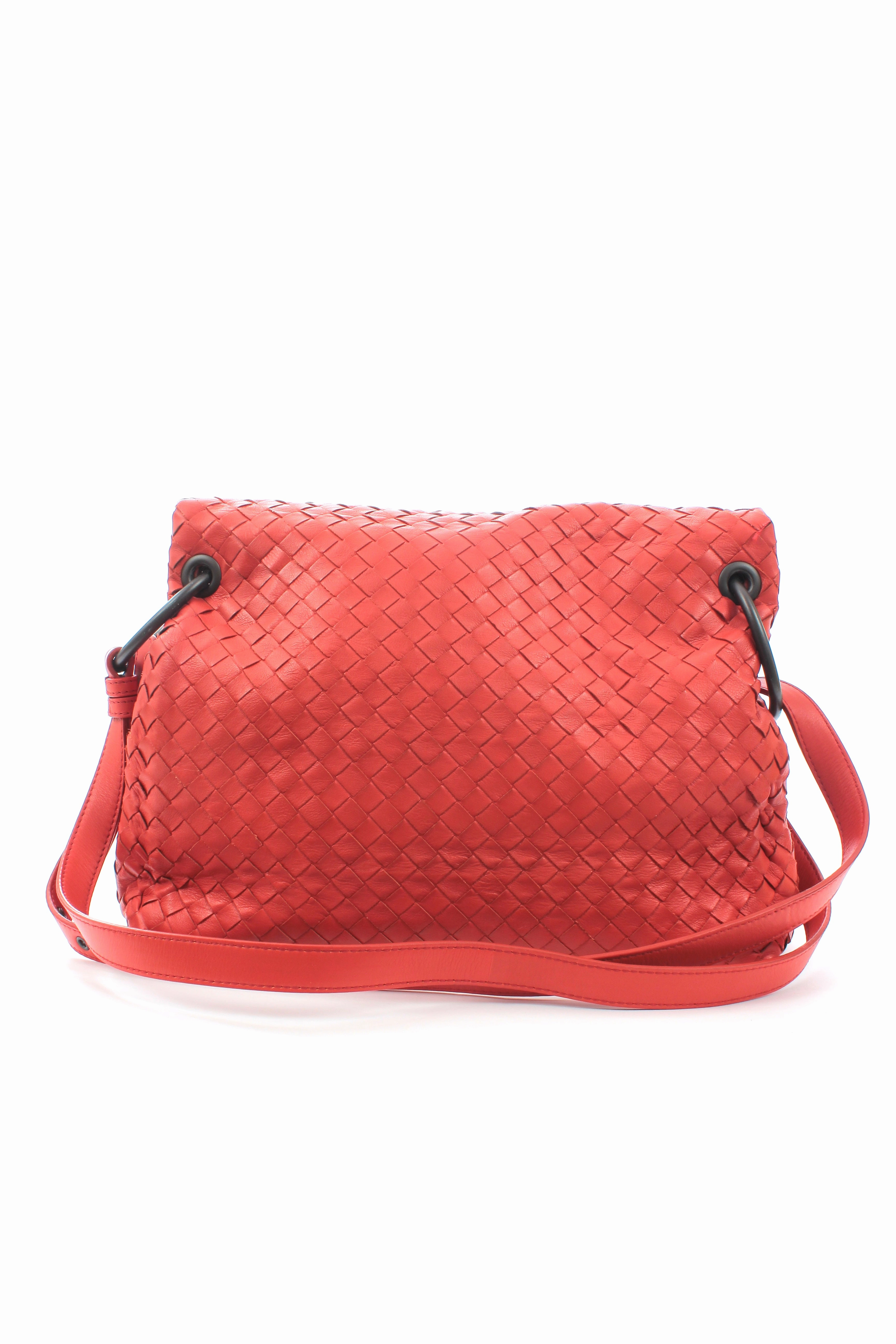 Bottega Veneta Intrecciato Leather Flap Shoulder Bag