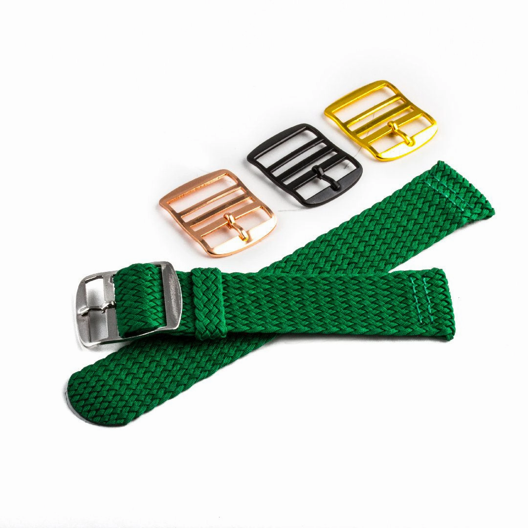 Braided nylon watch band (black, grey, blue, red, green, brown, orange, beige, yellow...)