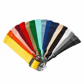 Braided nylon watch band (black, grey, blue, red, green, brown, orange, beige, yellow...)