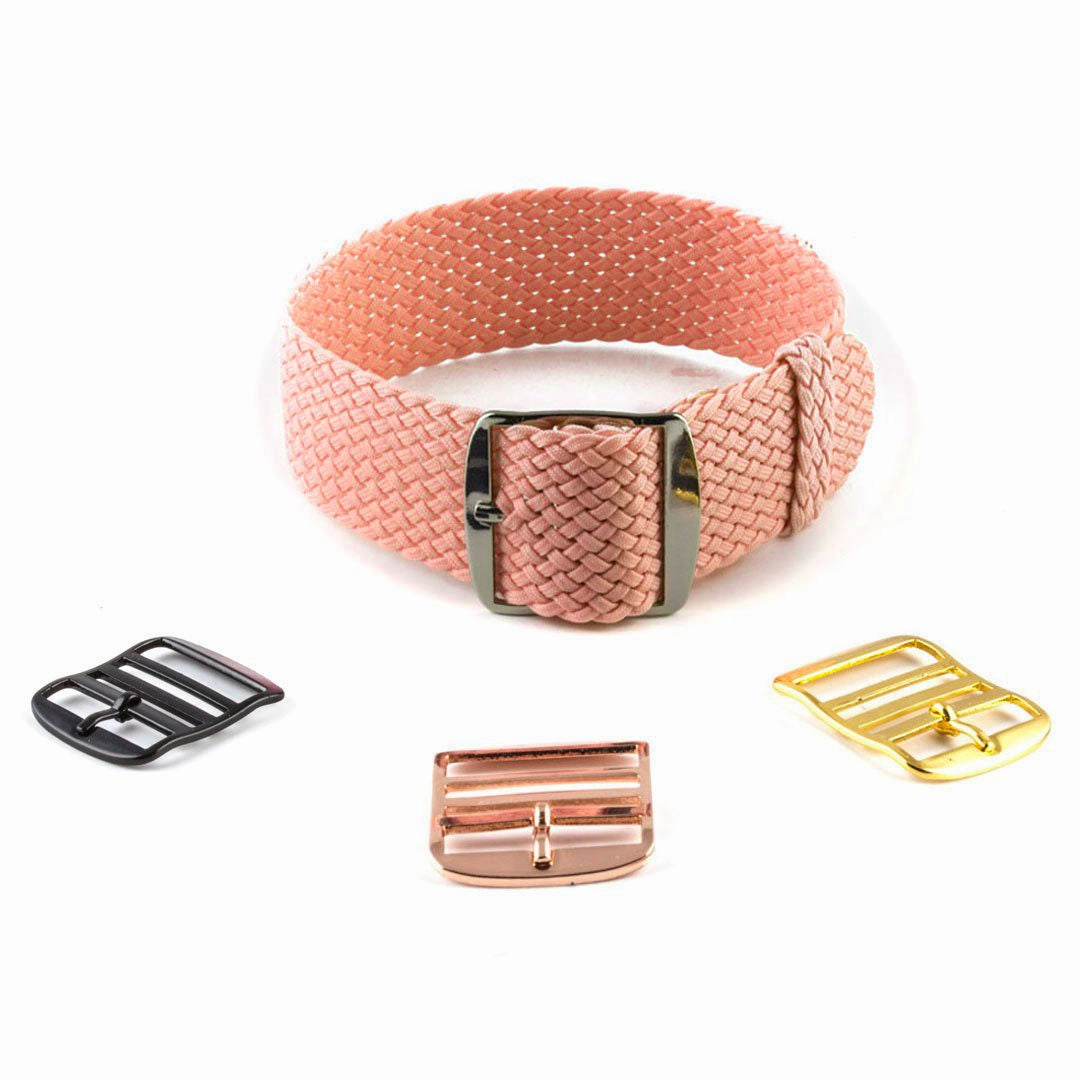 Braided Perlon watch strap (navy blue, brown, grey, black, white, green, red, blue jean...)