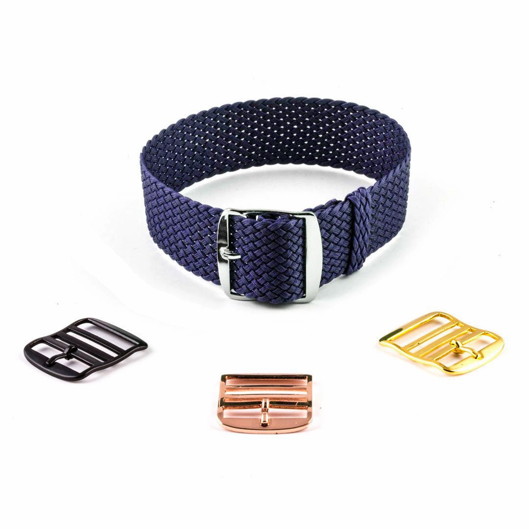 Braided Perlon watch strap (navy blue, brown, grey, black, white, green, red, blue jean...)