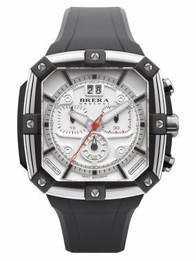 Brera Orologi SUPERSPORTIVO SQUARE Men's Swiss Made White 48mm Watch BRSS2C4604