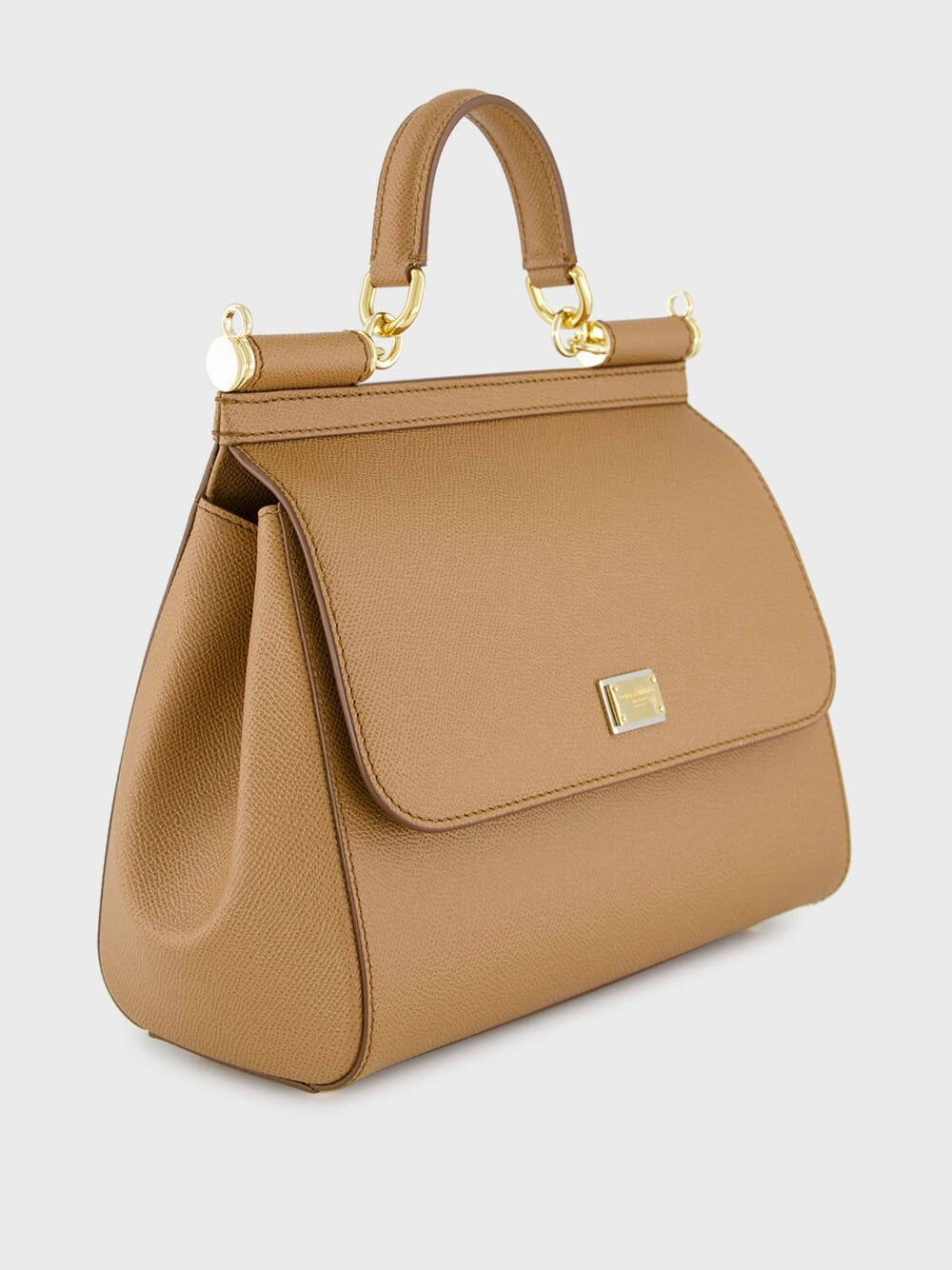 Brown Large Dauphine Leather Sicily Bag