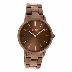 Brown OOZOO watch with brown stainless steel bracelet - C20106