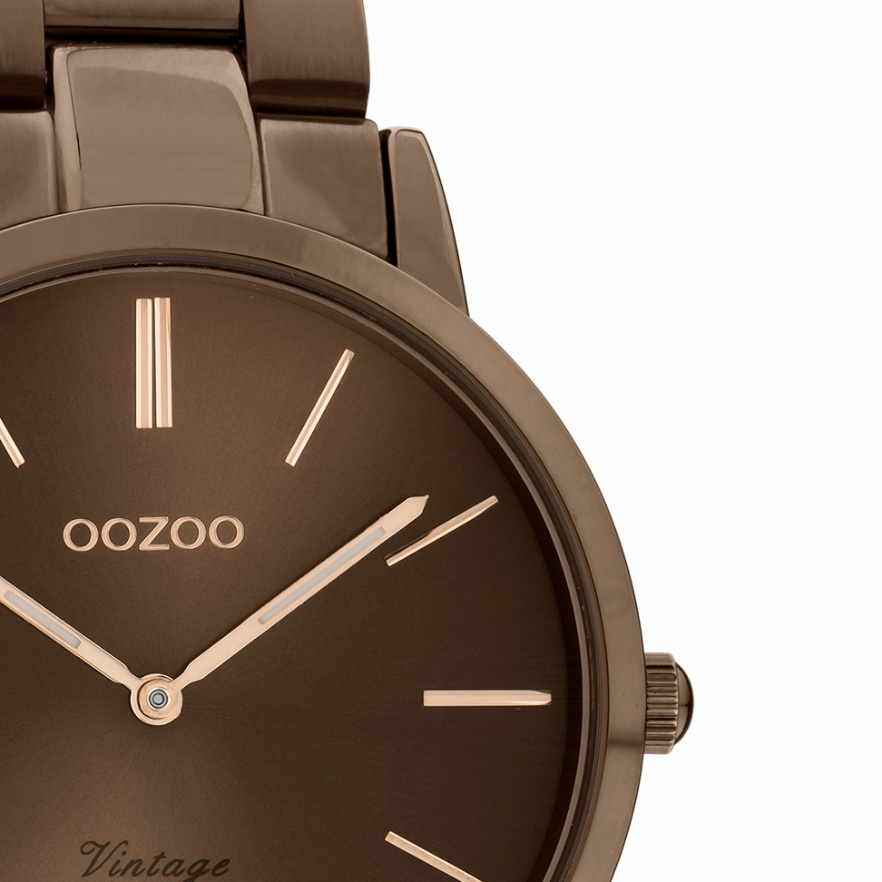 Brown OOZOO watch with brown stainless steel bracelet - C20106