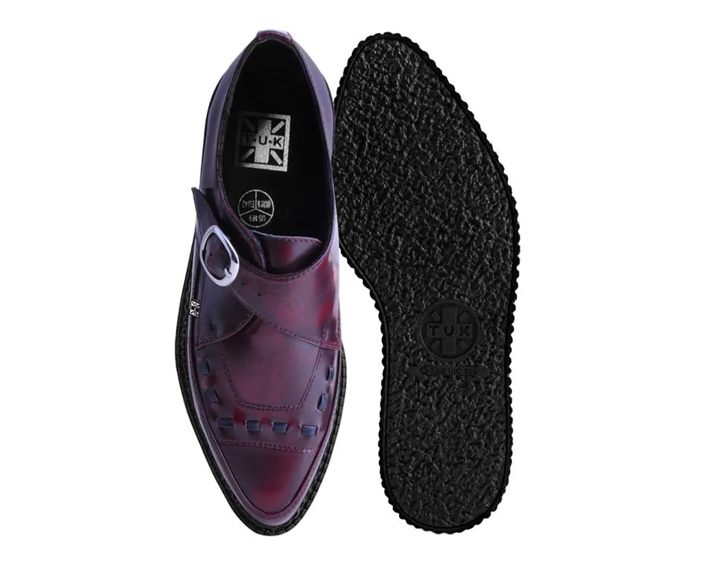 Burgundy Rub Off TUKskin? Monk Buckle Creeper