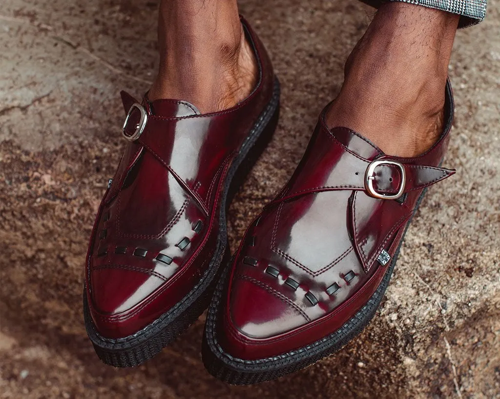 Burgundy Rub Off TUKskin? Monk Buckle Creeper