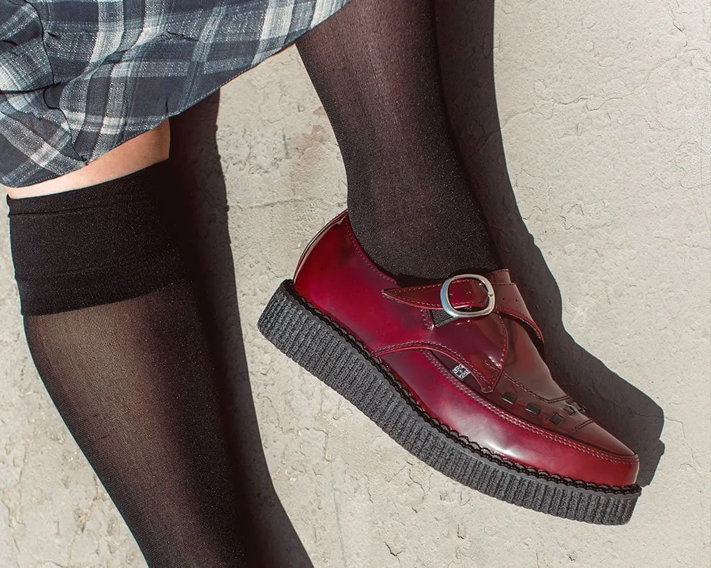 Burgundy Rub Off TUKskin? Monk Buckle Creeper