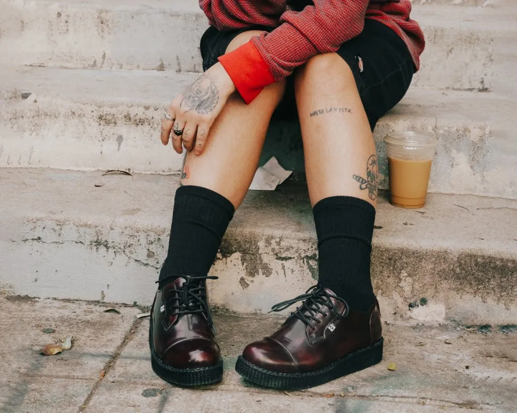 Burgundy TUKskin? Toe Cap Viva Low Creeper