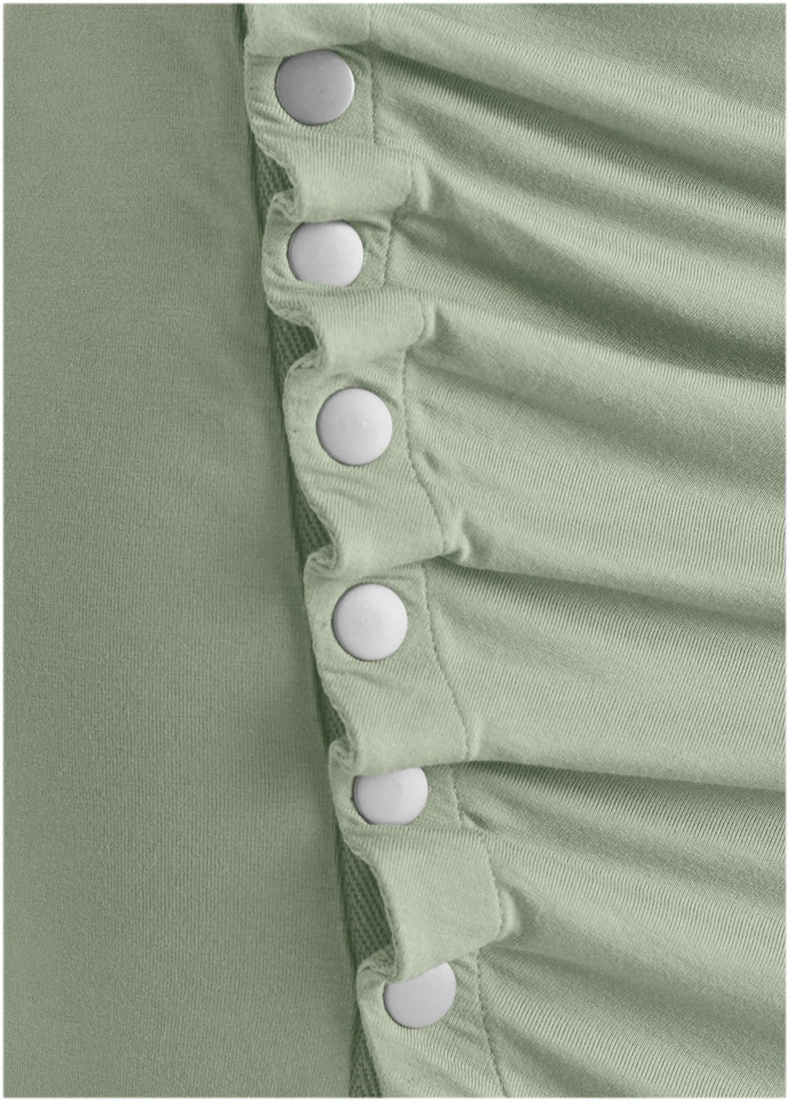 Button Detail Dress  - Iceberg Green