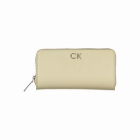 Calvin Klein Elegant Beige Zip Wallet with RFID Blocking