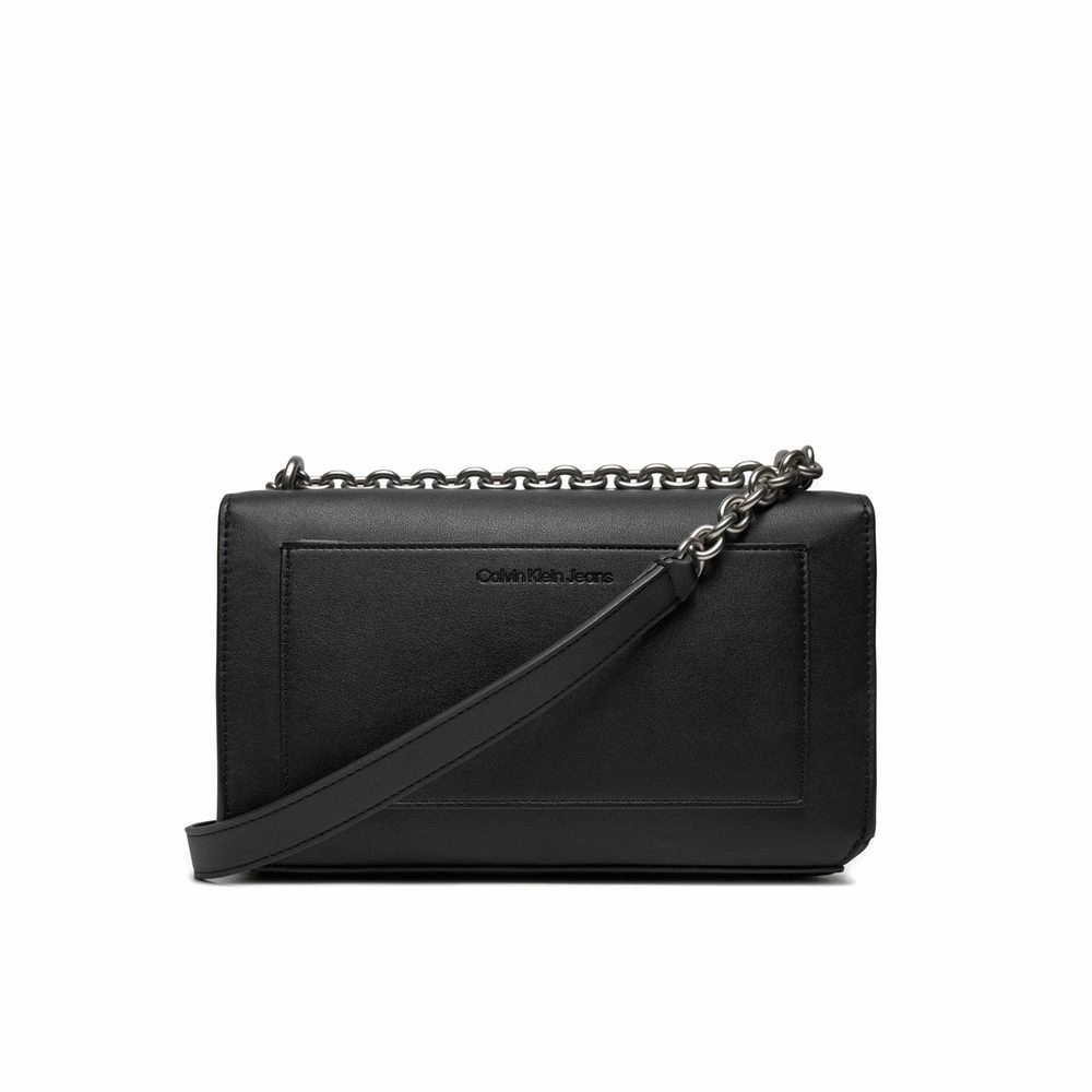 Calvin Klein Jeans Black And White Artificial Leather Handbag