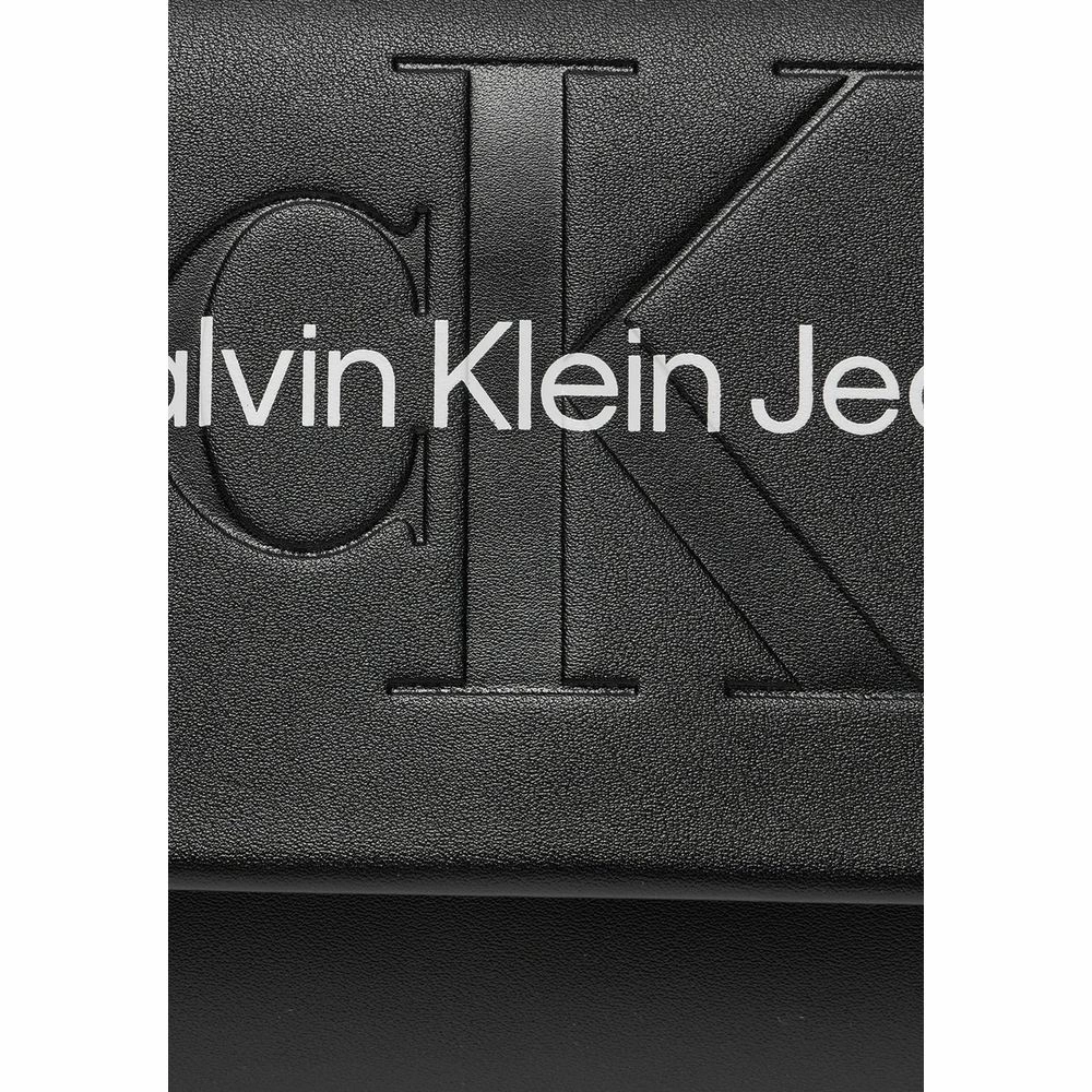 Calvin Klein Jeans Black And White Artificial Leather Handbag