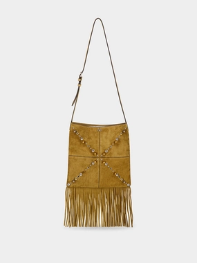 Camel Suede Nellc?te Fringe Shoulder Bag