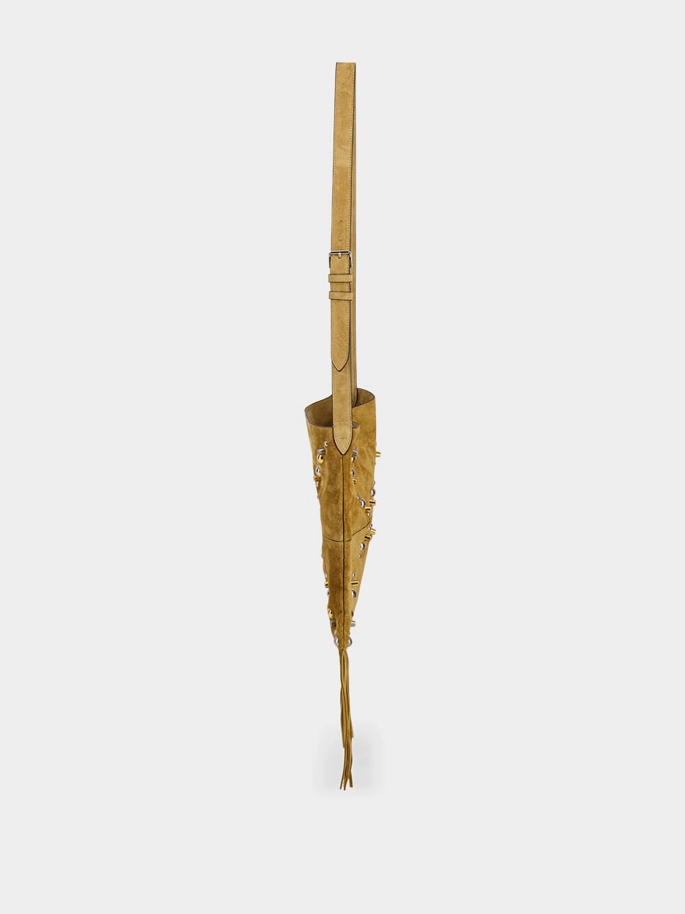 Camel Suede Nellc?te Fringe Shoulder Bag