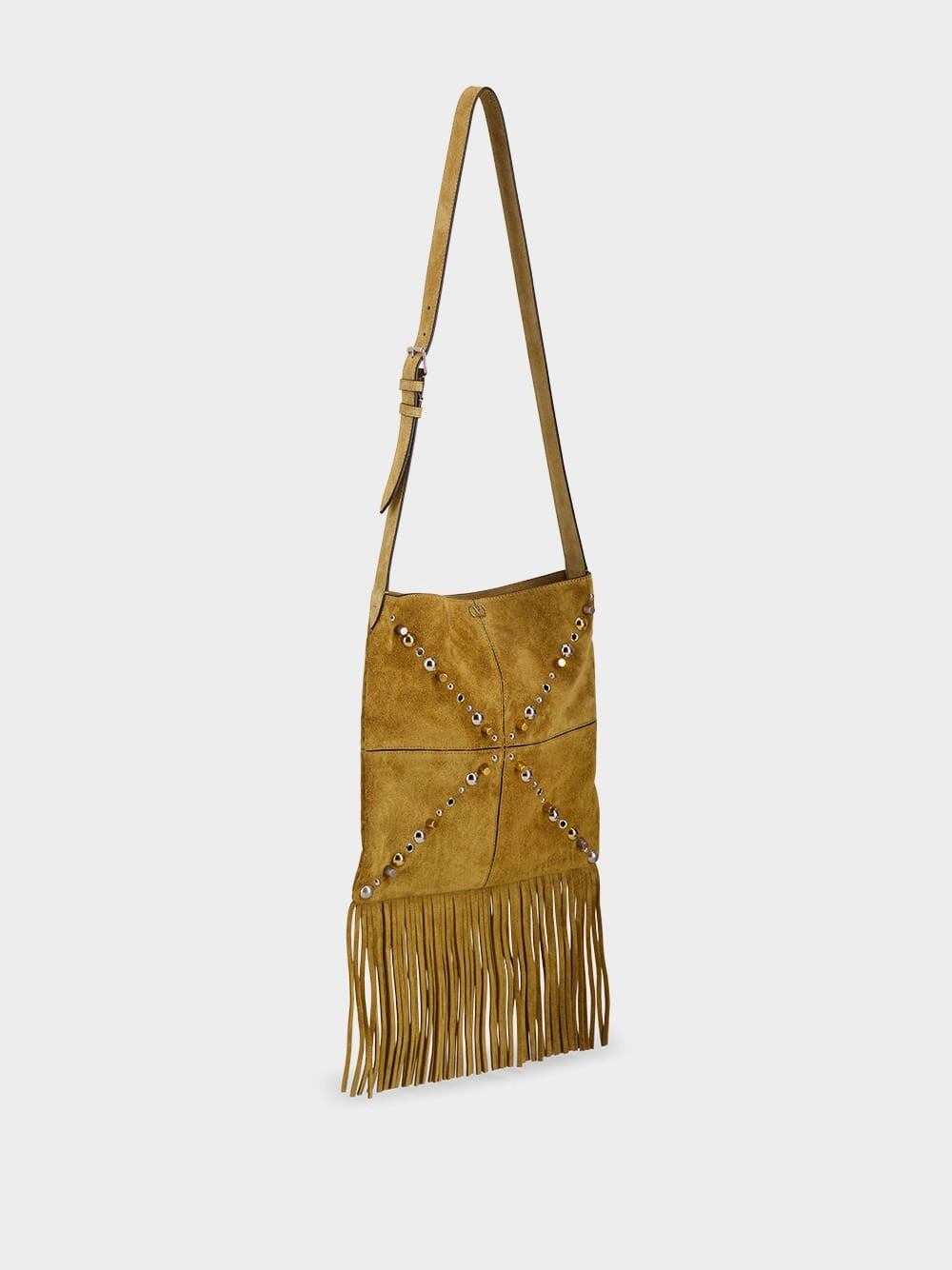 Camel Suede Nellc?te Fringe Shoulder Bag