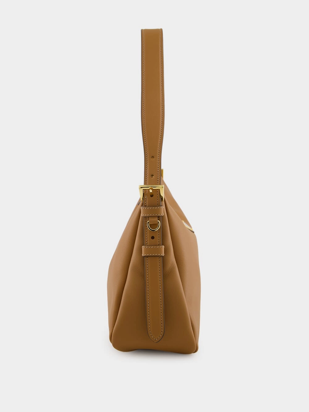 Caramel Soft Grain Leather Shoulder Bag