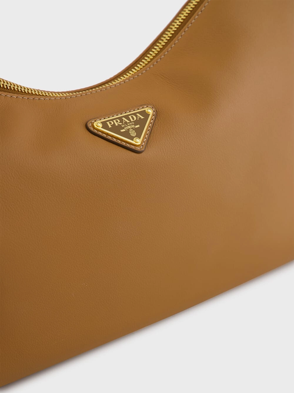 Caramel Soft Grain Leather Shoulder Bag