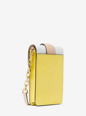 Carmen Small Color-Block Faux Leather Phone Crossbody Bag