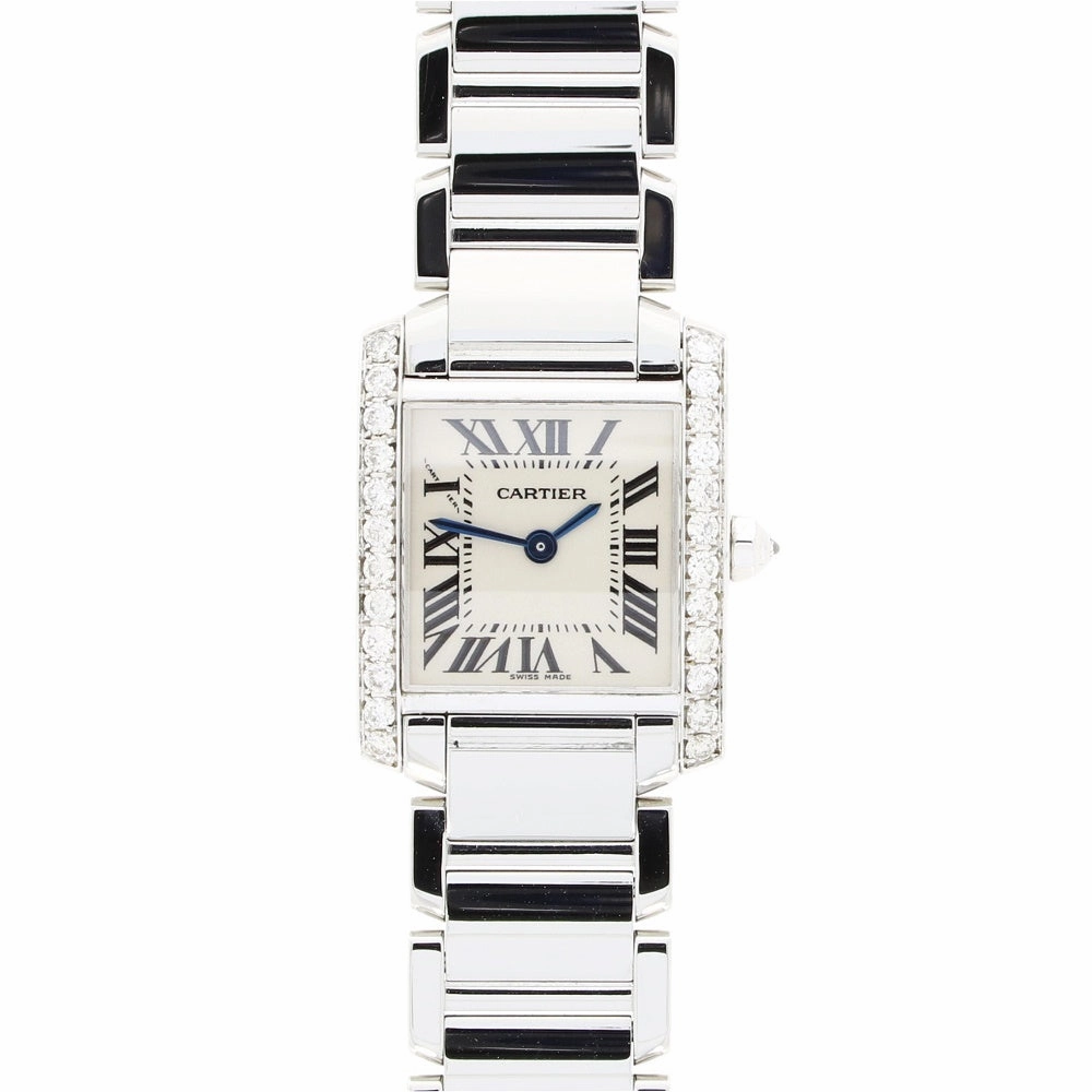 Cartier Tank Francaise Steel Ladies Watch Diamond Set Pre Owned W51008Q3 RW0634