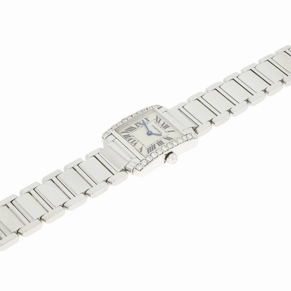 Cartier Tank Francaise Steel Ladies Watch Diamond Set Pre Owned W51008Q3 RW0634