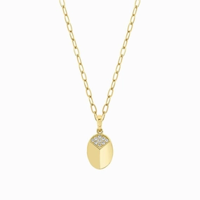 Carve Pendant with Pav P453YG