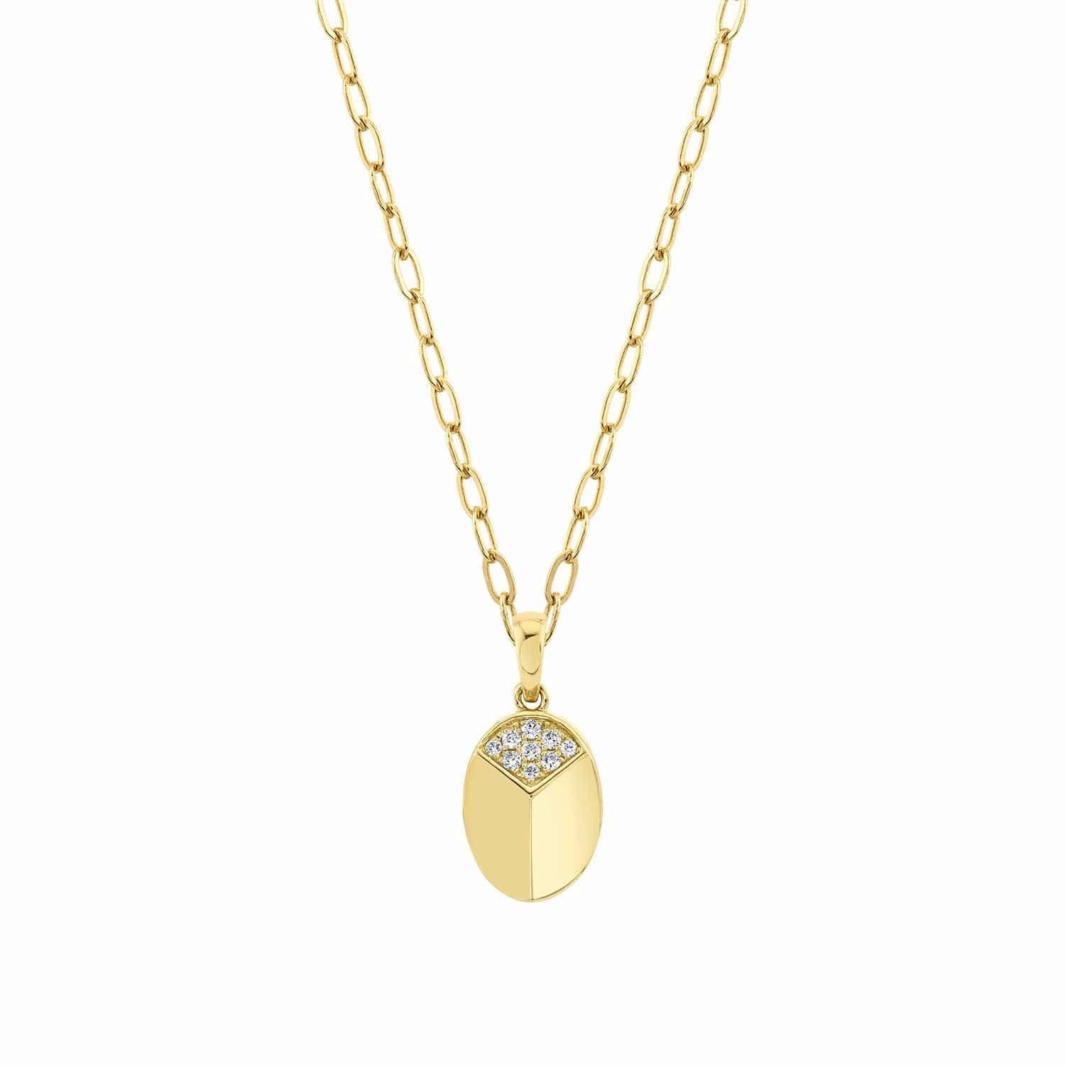 Carve Pendant with Pav P453YG