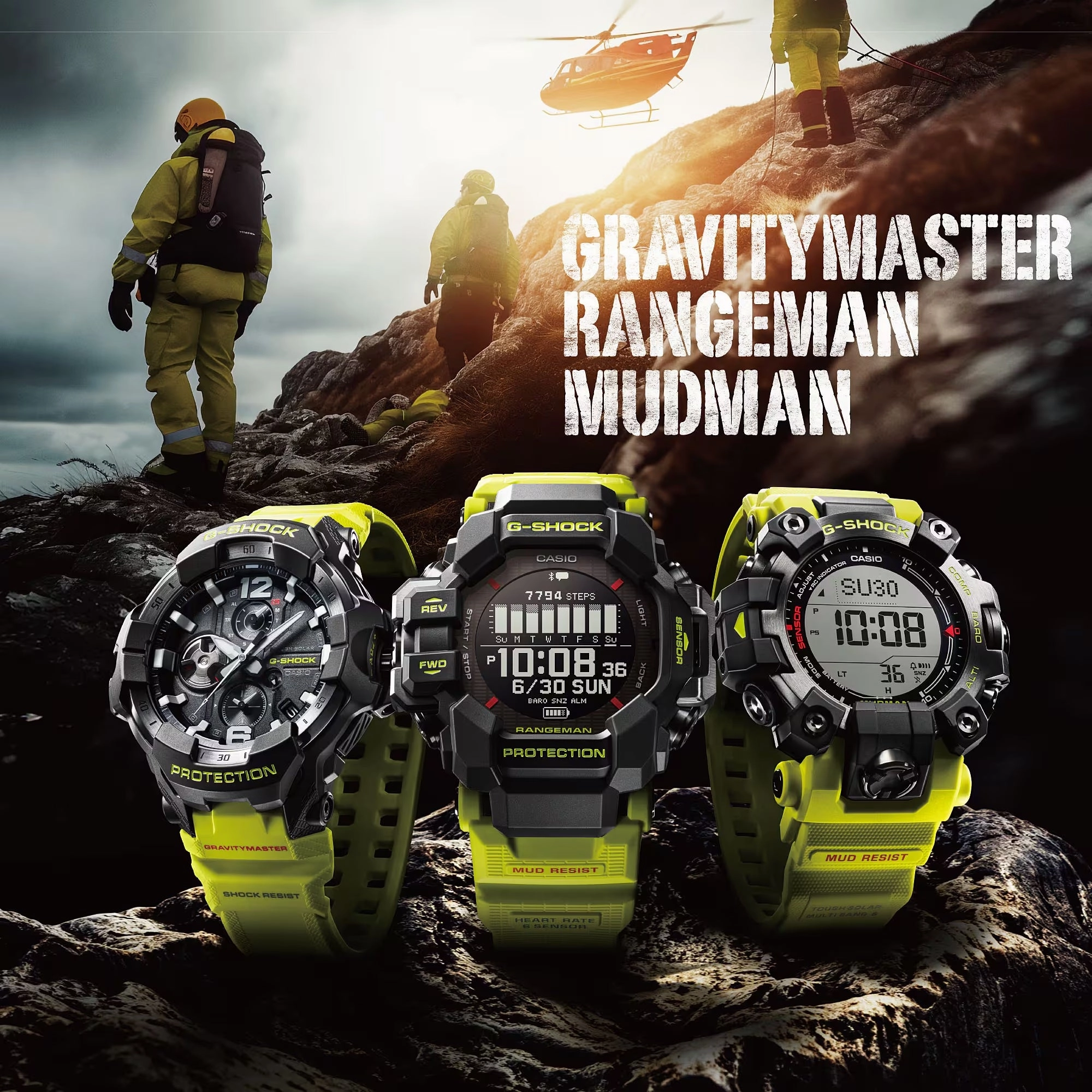 Casio G-Shock GRAVITYMASTER RESCUE YELLOW Bluetooth Mens Watch GRB300RY-1A9