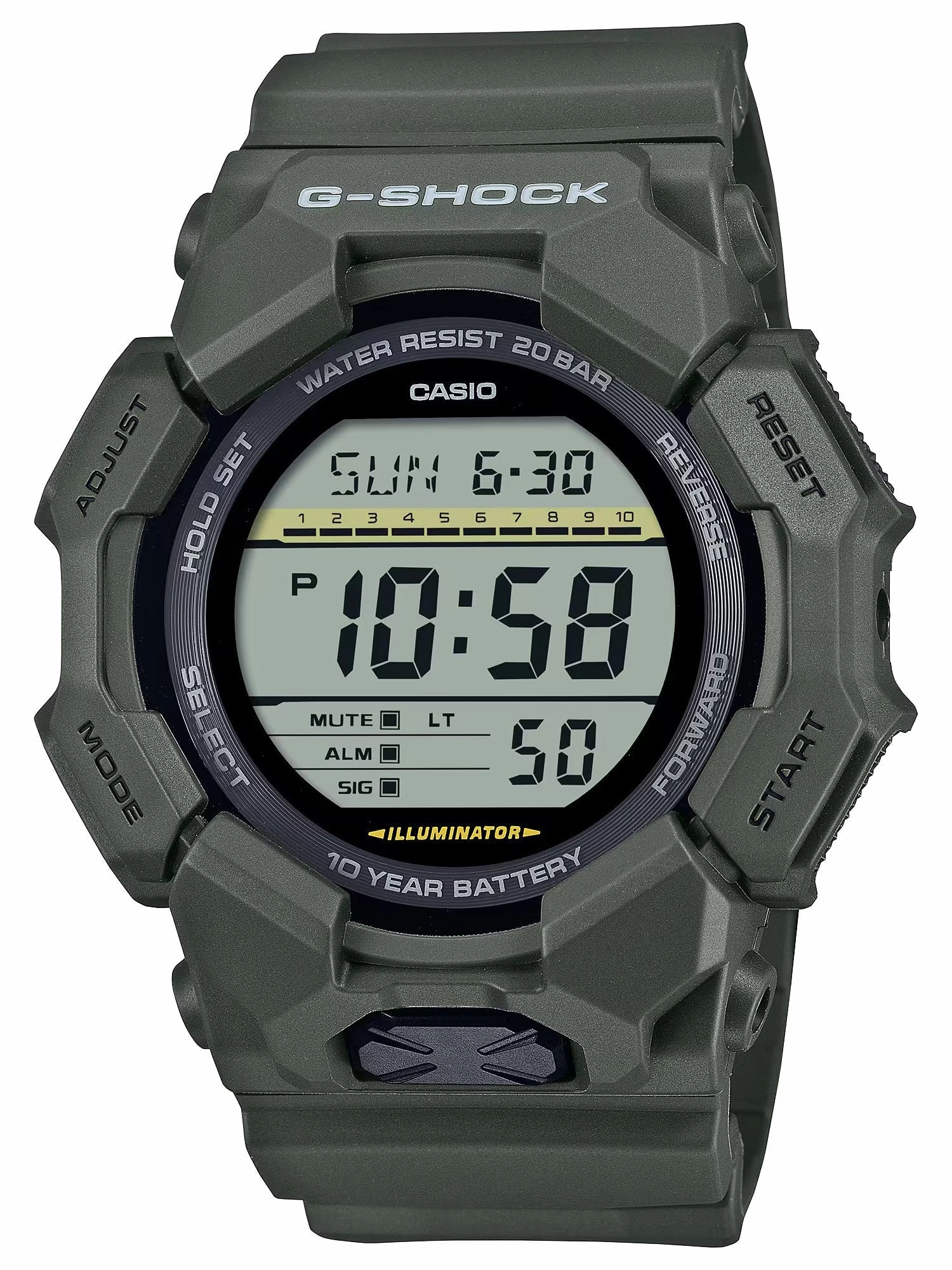 Casio G-SHOCK High-Brightness LED Large Digital Green Watch GD010-3