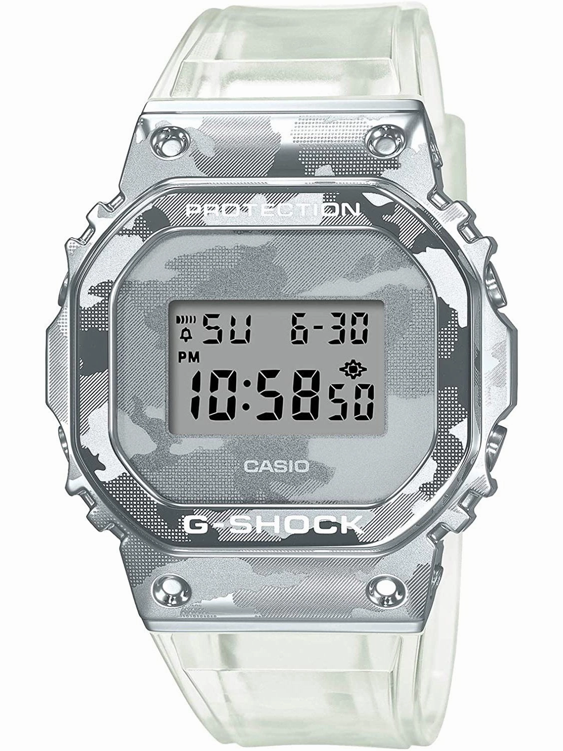 Casio G-Shock SKELETON CAMO Silver Digital Mens Watch GM5600SCM-1