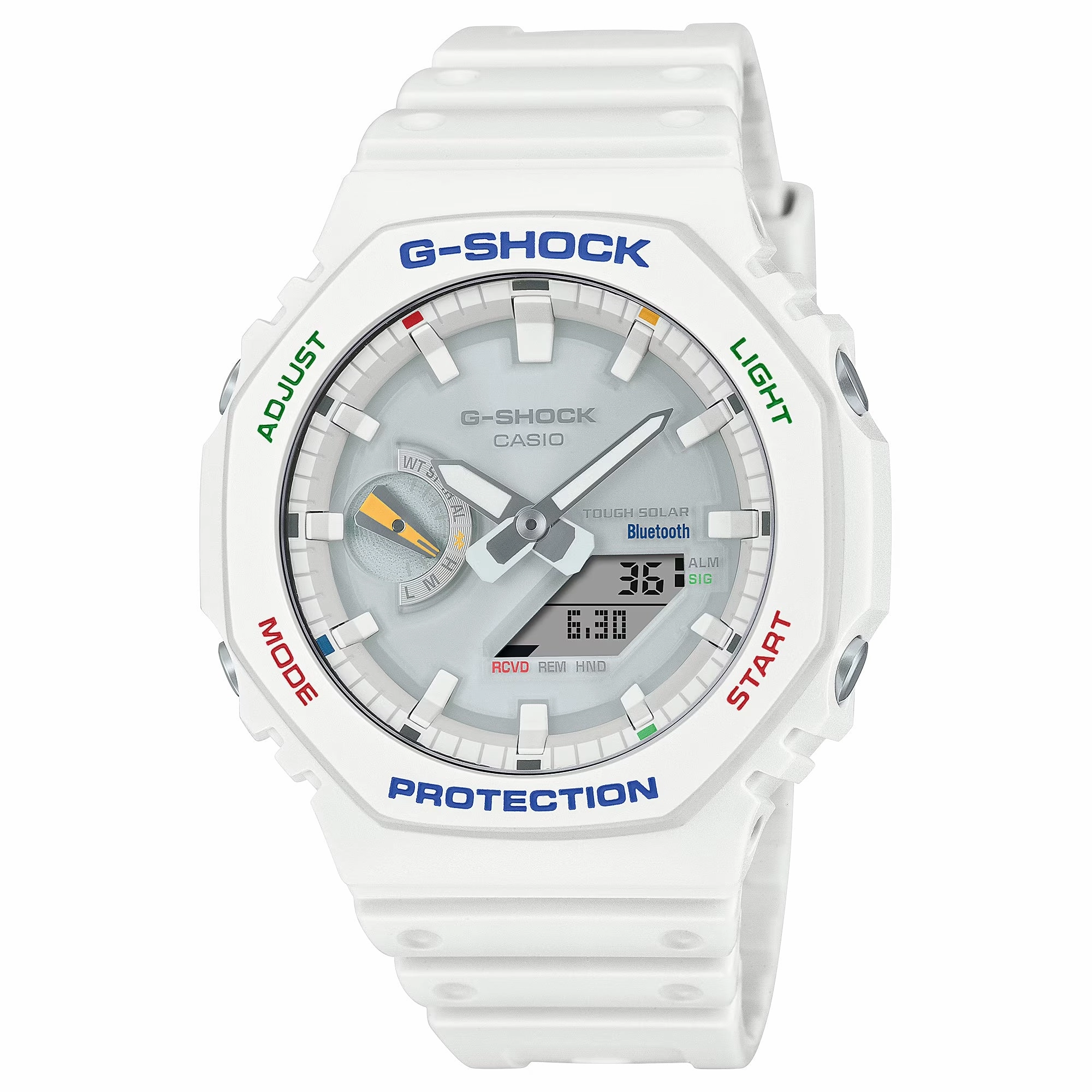 Casio G-SHOCK Smartphone Link and Tough Solar Power Watch White GAB2100FC-7A