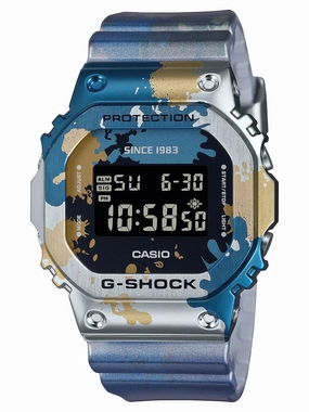 Casio G-Shock STREET SPIRIT Graffiti Blue IP Limited Edition Mens Watch GM5600SS-1