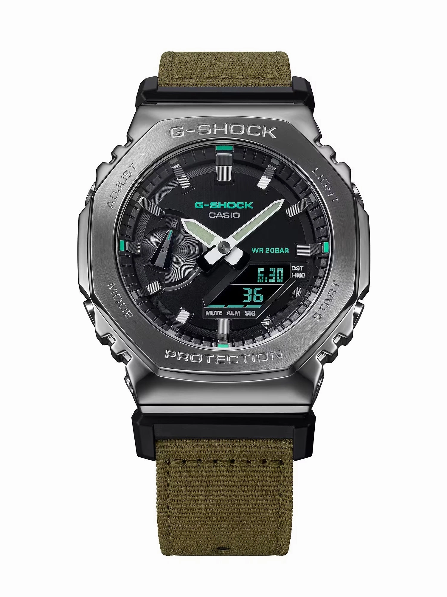 Casio G-Shock UTILITY METAL Mens Black/Olive Analog-Digital Watch GM2100CB-3A