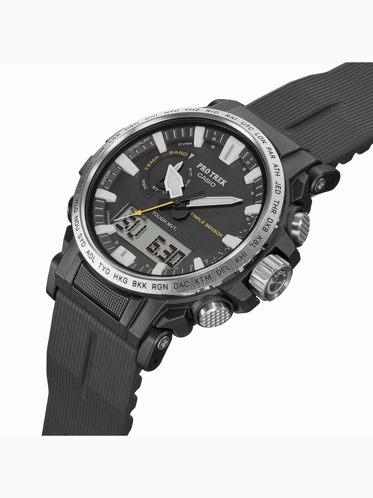 Casio PROTREK Eco-Friendly Triple Sensor Black Mens Watch PRW61-1A
