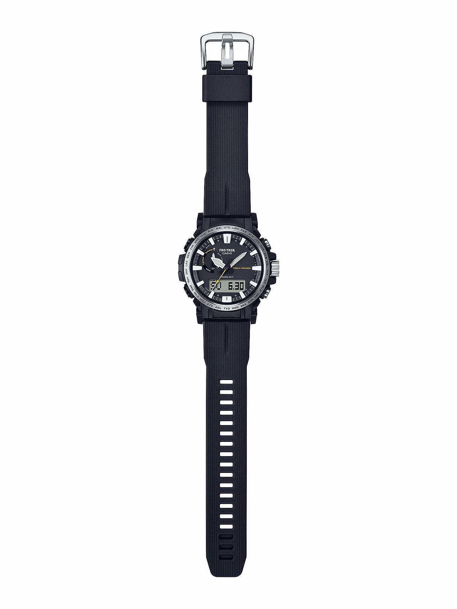 Casio PROTREK Eco-Friendly Triple Sensor Black Mens Watch PRW61-1A