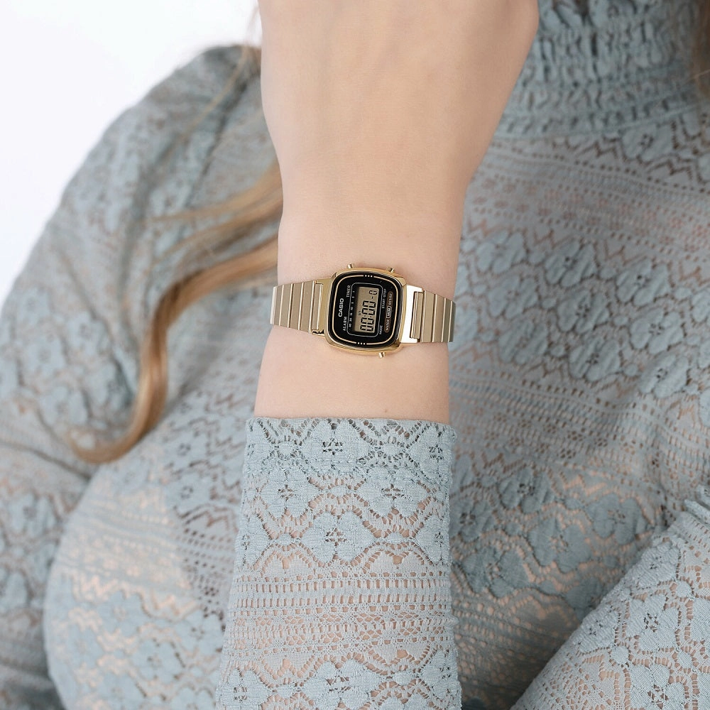 Casio Vintage Collection Gold Plated Digital Ladies Watch LA670WEGA-1EF