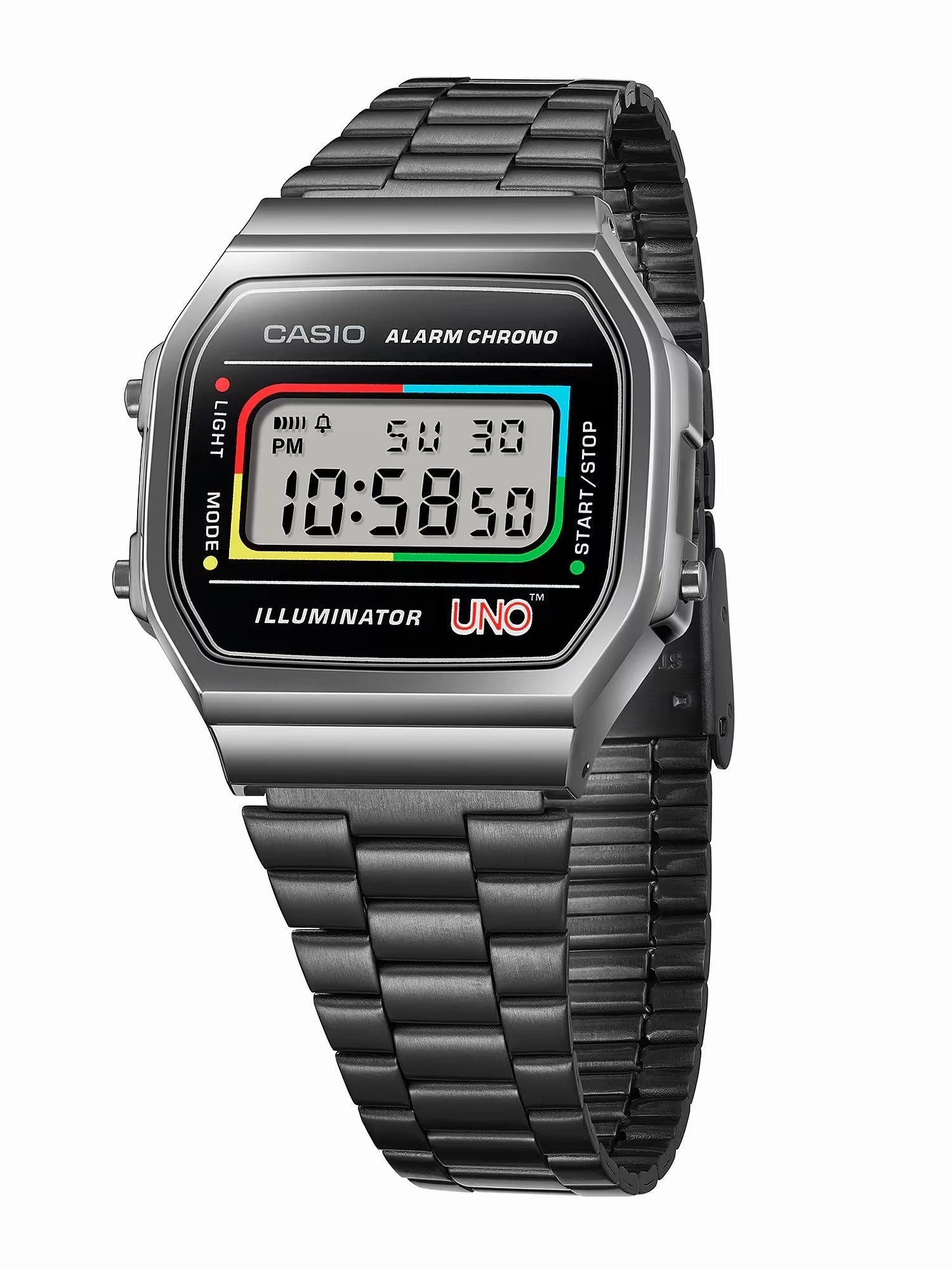 CASIO x UNO? Collaboration Vintage Series Black Digital Watch A168WEUC-1A
