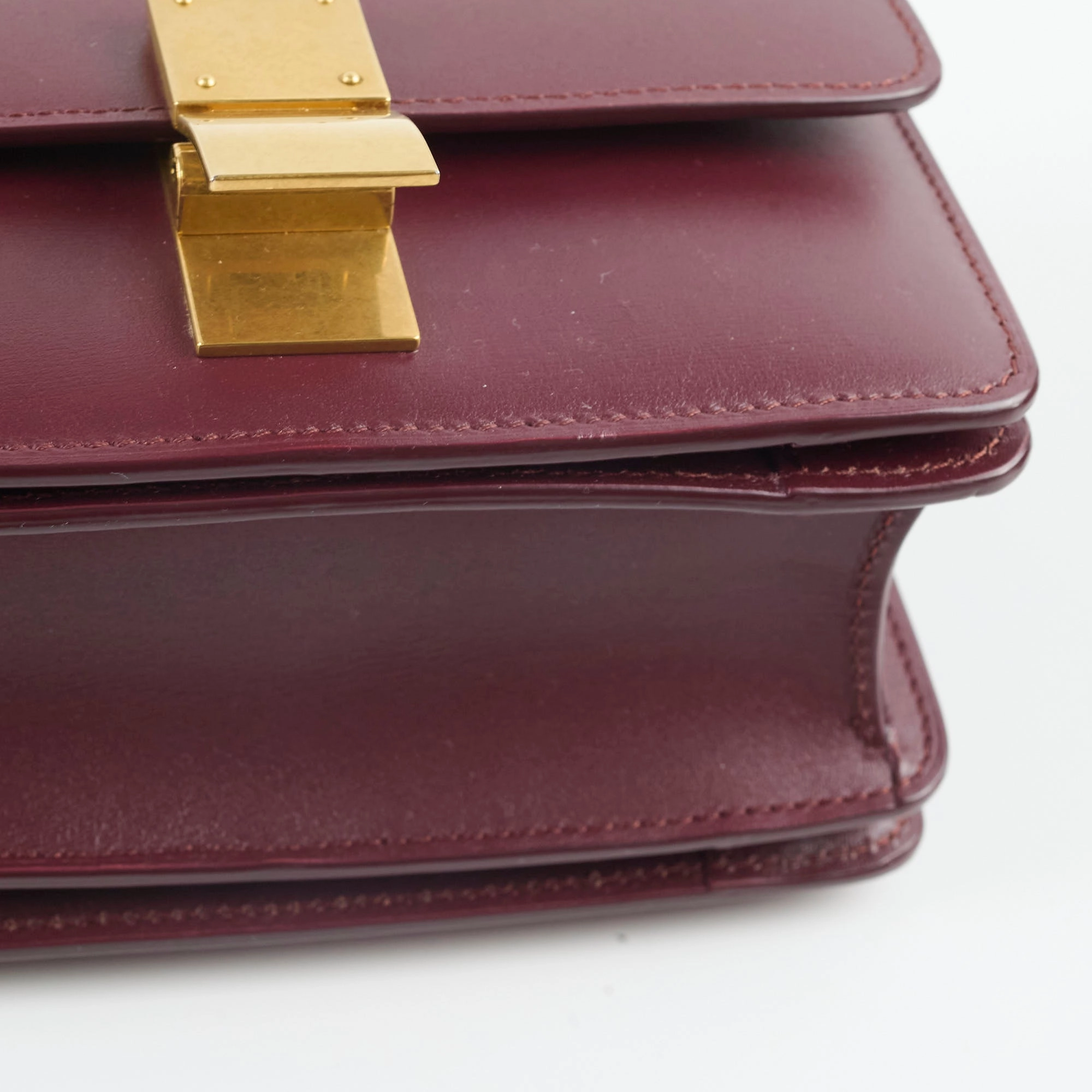 Celine Mini Box Bag Burgundy