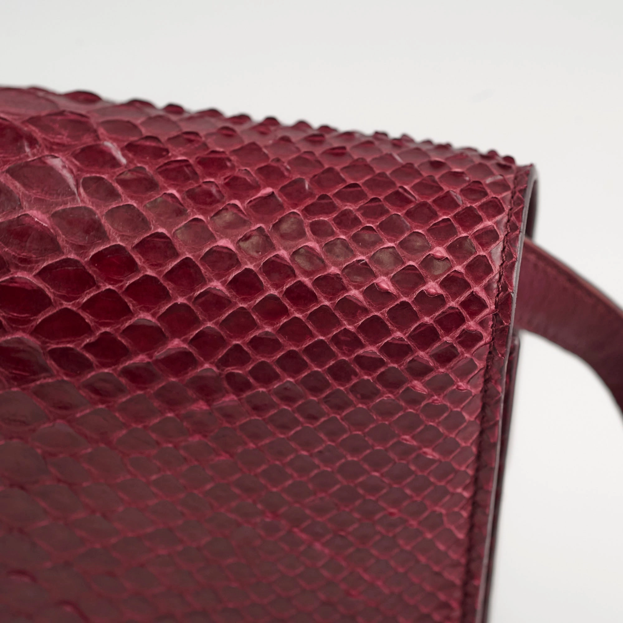 Celine Python Medium Classic Box Burgundy