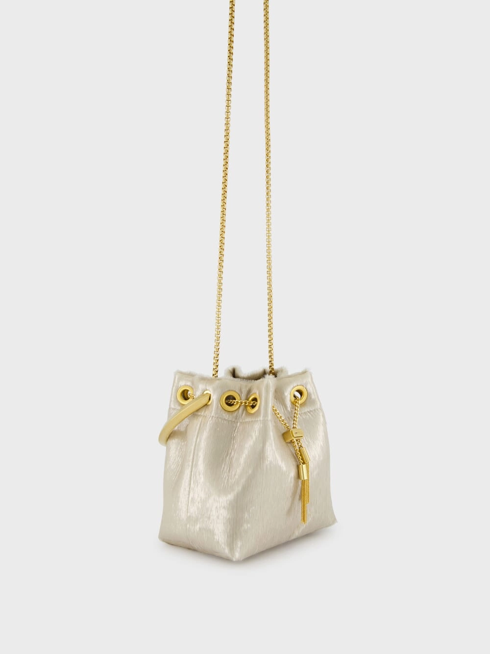 Champagne Bon Bon Gold Bucket Bag