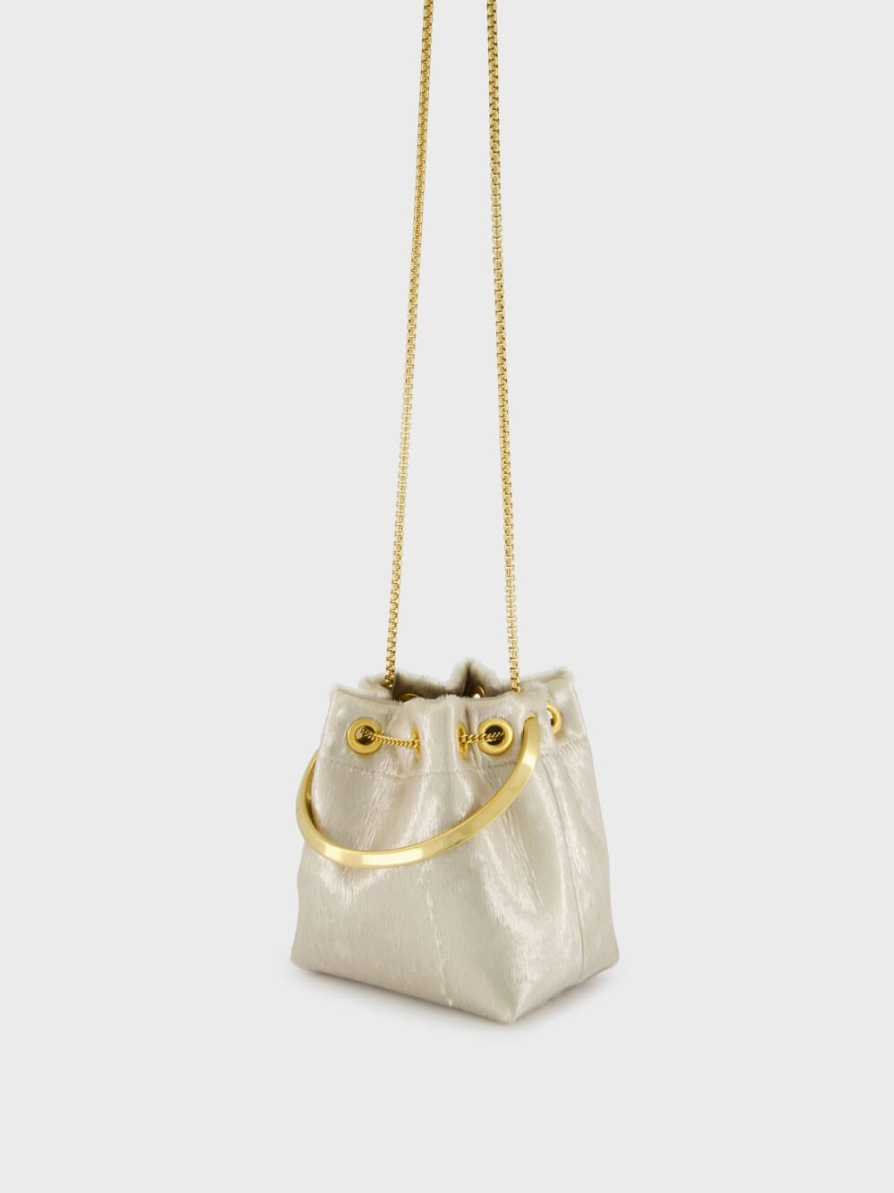 Champagne Bon Bon Gold Bucket Bag