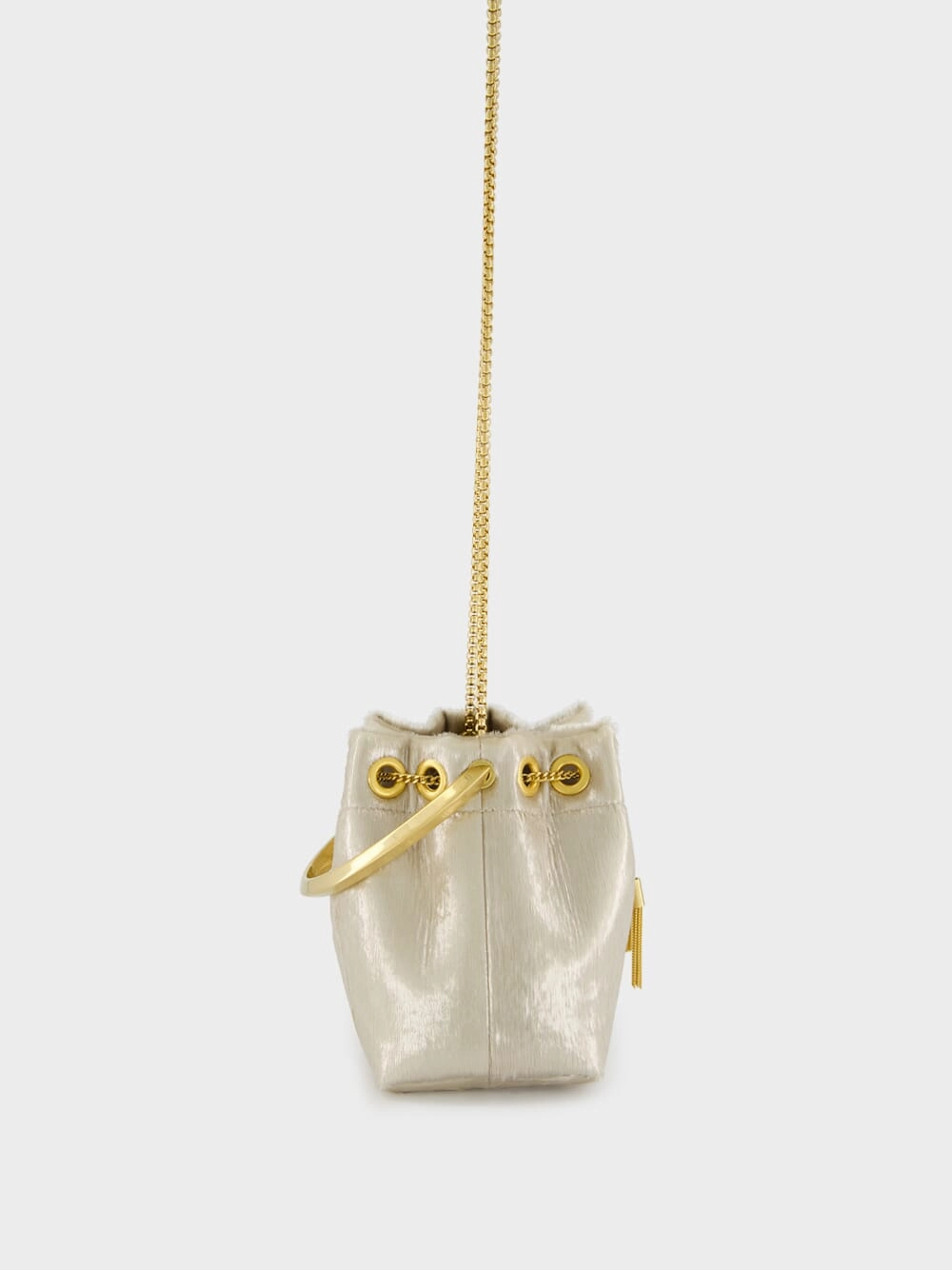 Champagne Bon Bon Gold Bucket Bag