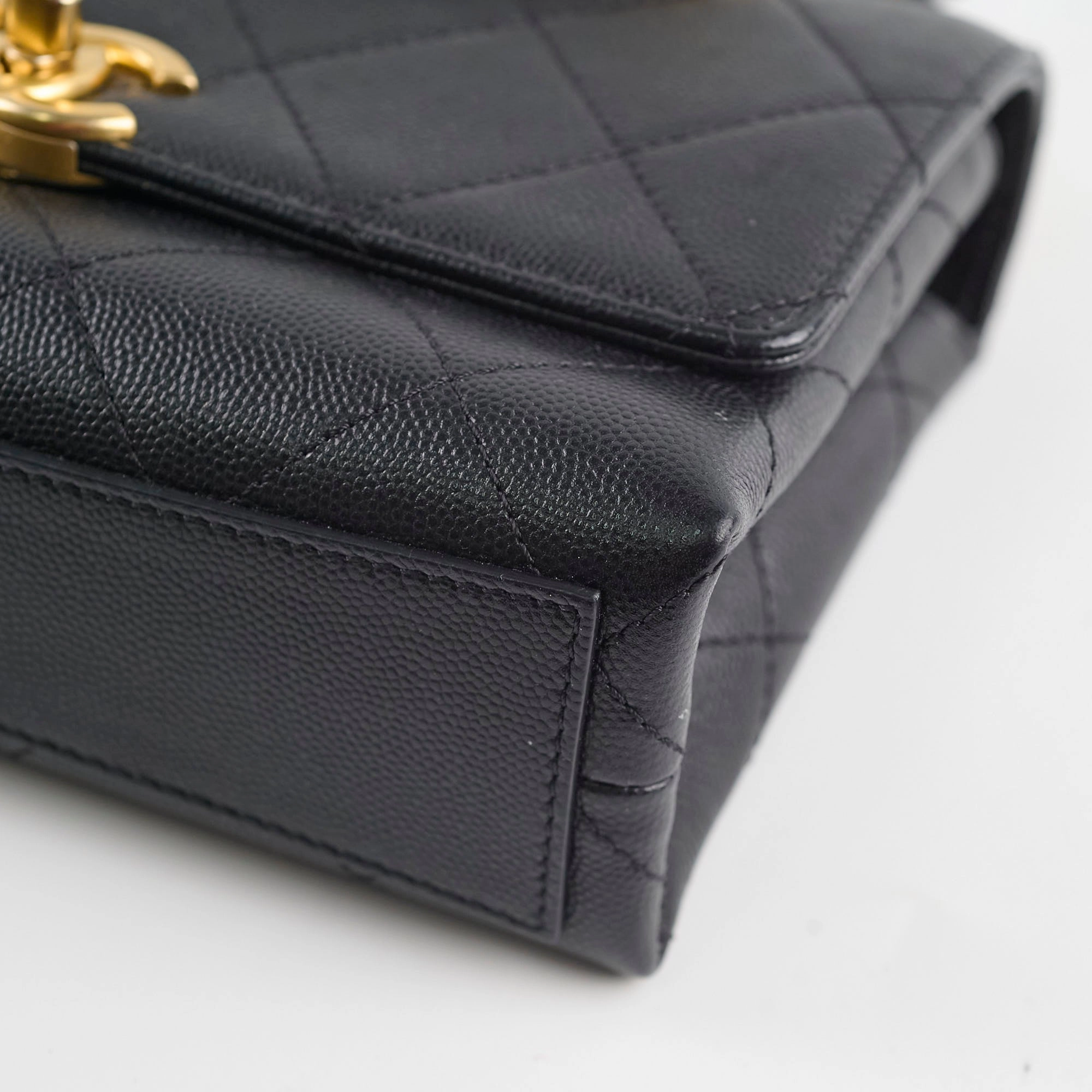 Chanel 21B Seasonal Mini  Flap Caviar Bag Black